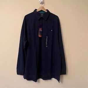 Chaps XLT Navy Blue Long Sleeve Polo Shirt
